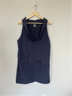 Navy Tank Top Dress Outdoor Hiking Breathable Nylon Mini Dress Scoop Neck Small